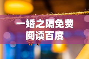 一婚之隔免费阅读百度  第1张