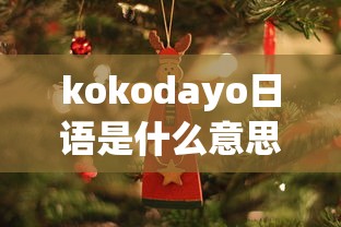 kokodayo日语是什么意思  第1张