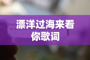漂洋过海来看你歌词  第1张