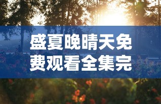 盛夏晚晴天免费观看全集完整版  第1张