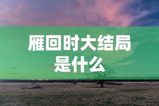 雁回时大结局是什么  第1张