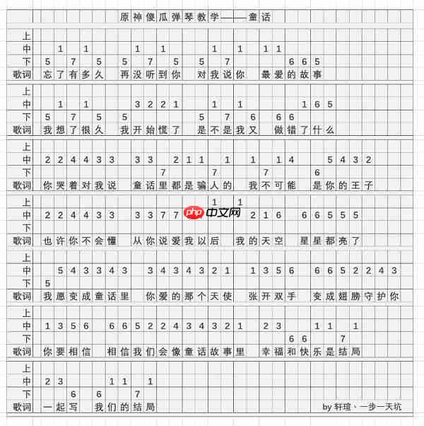 原神童话琴谱是什么-童话琴谱一览  第2张