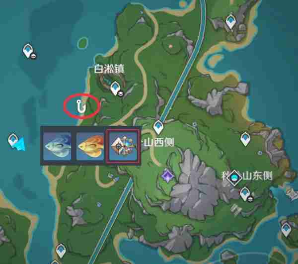 《原神》灰河渡手钓鱼地点分布图 灰河渡手精炼材料钓鱼点位攻略  第4张