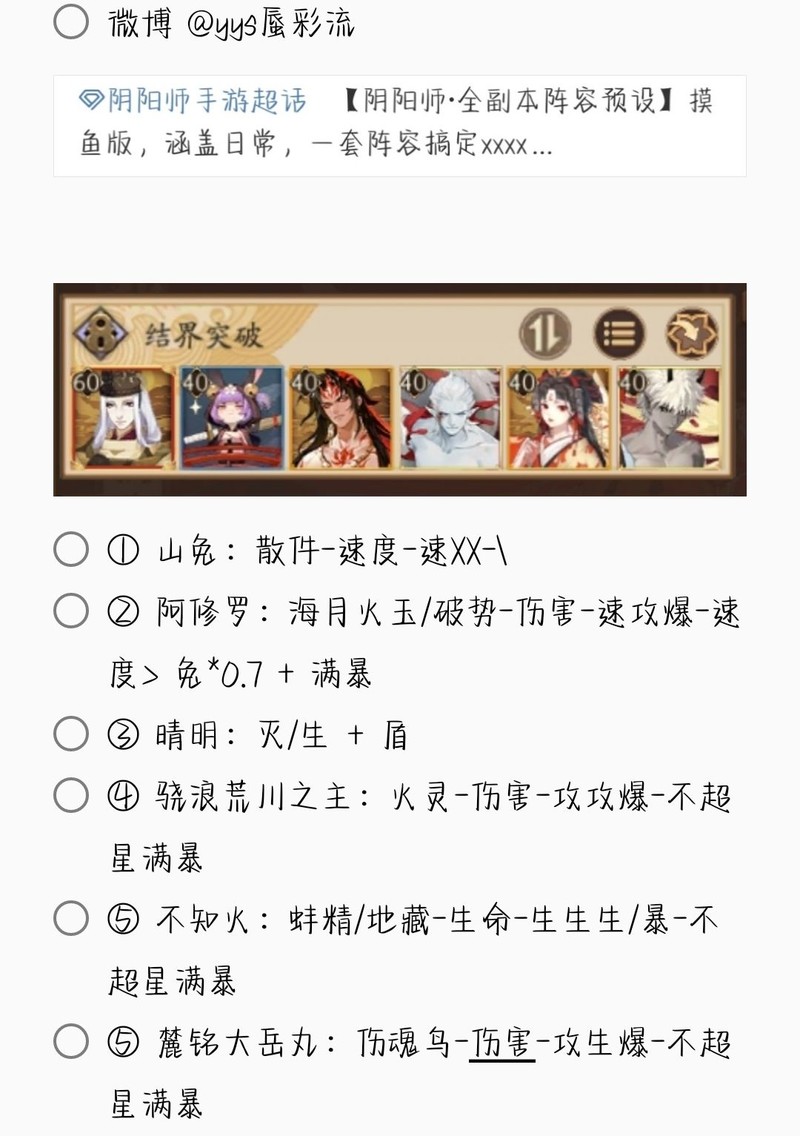 阴阳师结界突破全阵容合集  第35张