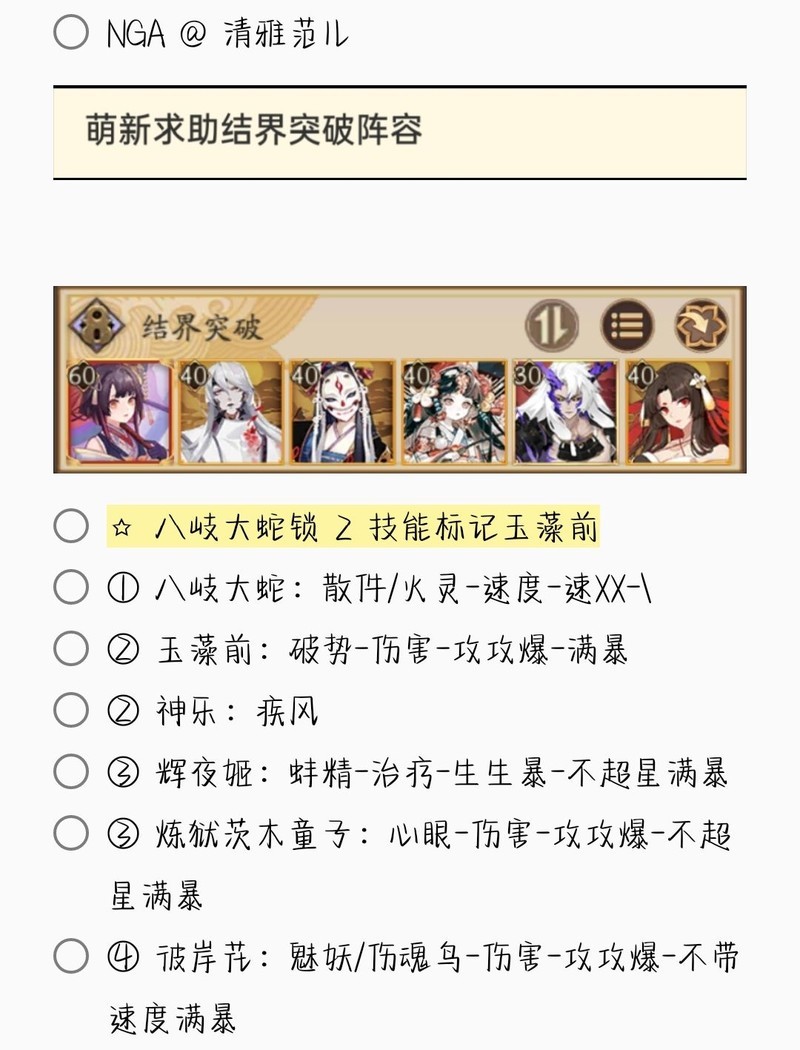 阴阳师结界突破全阵容合集  第62张
